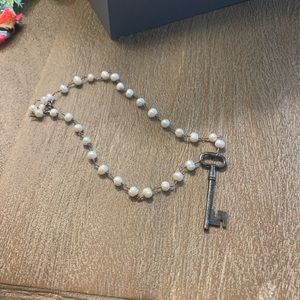 Freshwater pearl handmade key necklace